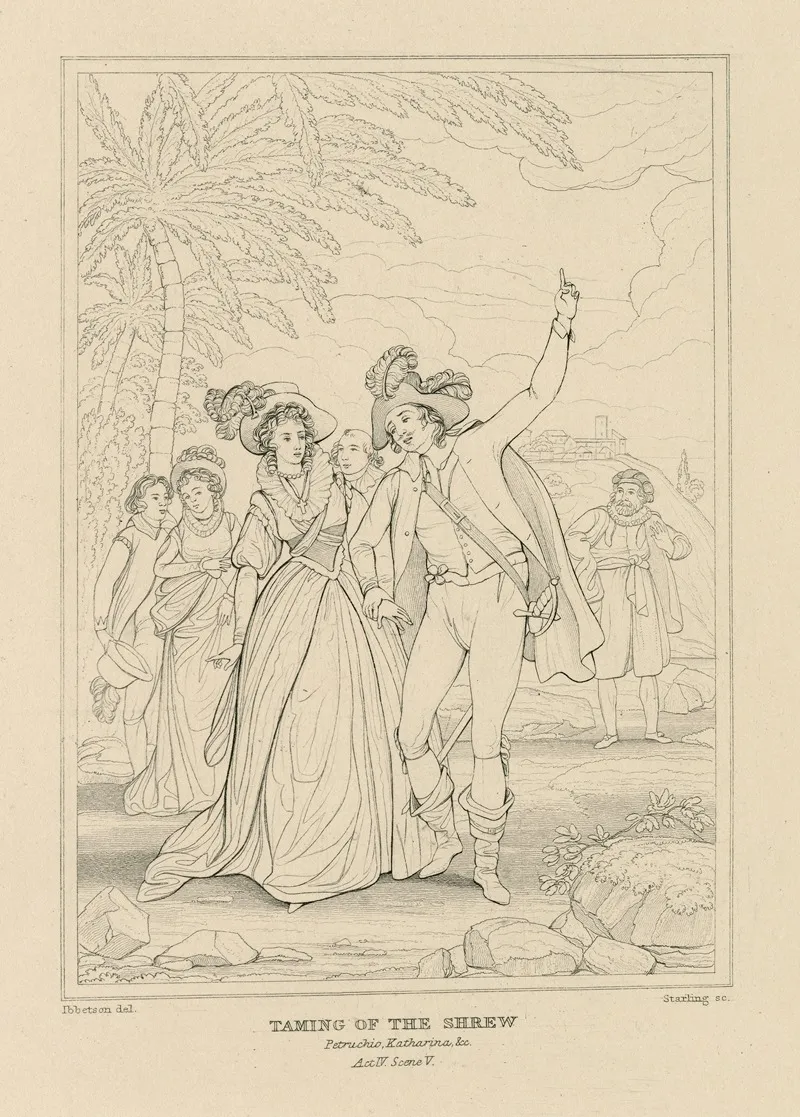 Taming Of The Shrew Act 4 Scene 5 Petruchio Katherine Hortensio by William Francis Starling - Canvas Print