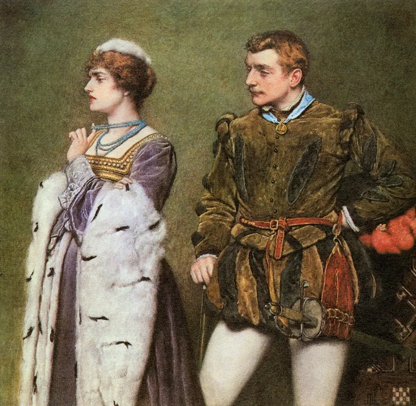 Taming Of The Shrew Katherine And Petruchio by James Dromgole Linton - Canvas Print