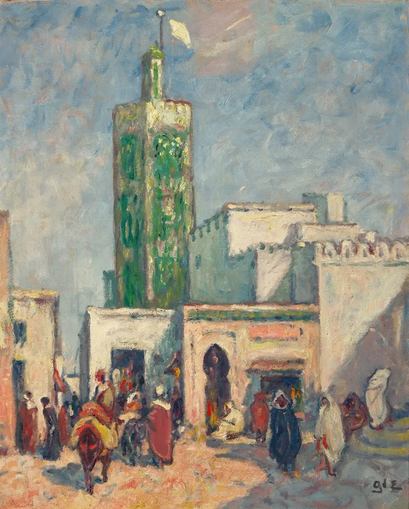 Tanger Et Le Soko by Georges d'Espagnat - Canvas Print