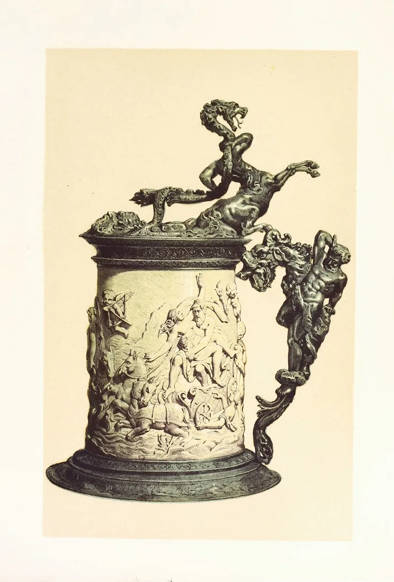 Tankard In Carved Ivory Mounted In Oxydised Silver by John Charles Robinson - Canvas Print
