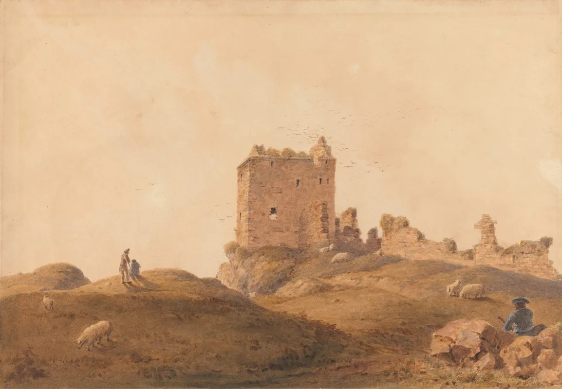 Tarbert Castle by Joshua Cristall - Canvas Print