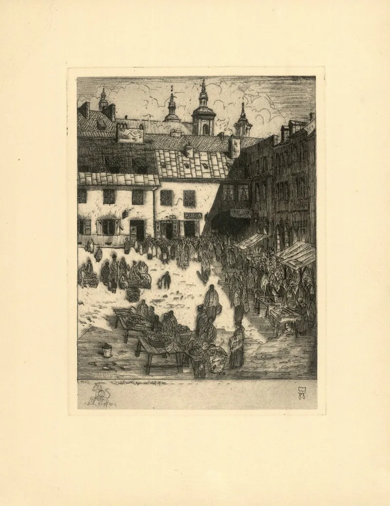 Targ Na Szerokim Dunaju by Tadeusz Cieślewski - Canvas Print