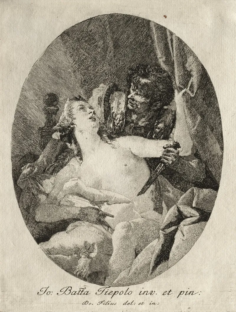 Tarquin And Lucretia 4 by Giovanni Domenico Tiepolo - Canvas Print