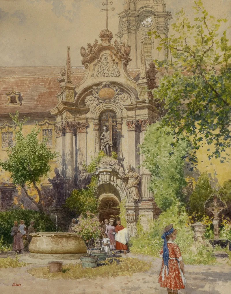 Taufe In Durnstein by Heinrich Tomec - Canvas Print