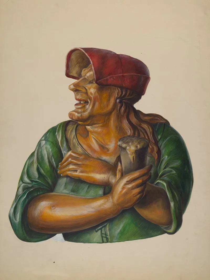 Tavern Figure 3 by Walter Hochstrasser - Canvas Print