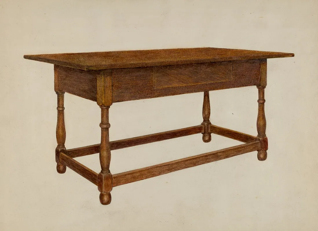 Tavern Table Or Stretcher by Dorothea A. Farrington - Canvas Print