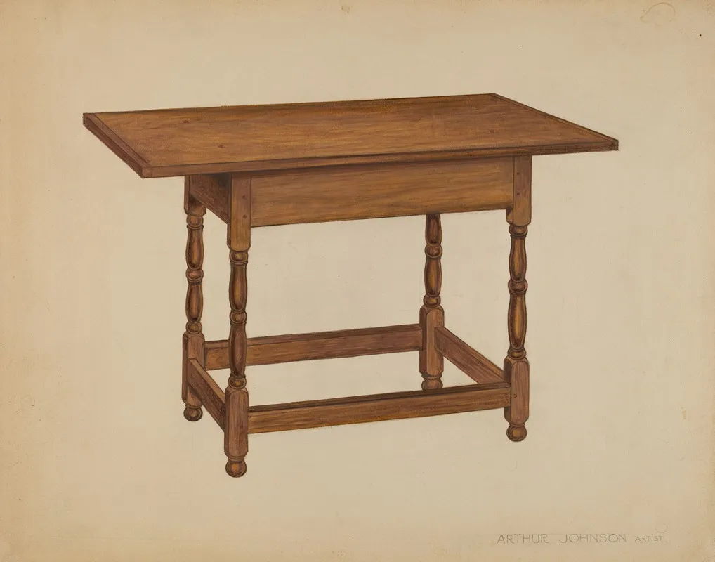 Tavern Table by Arthur Johnson - Canvas Print