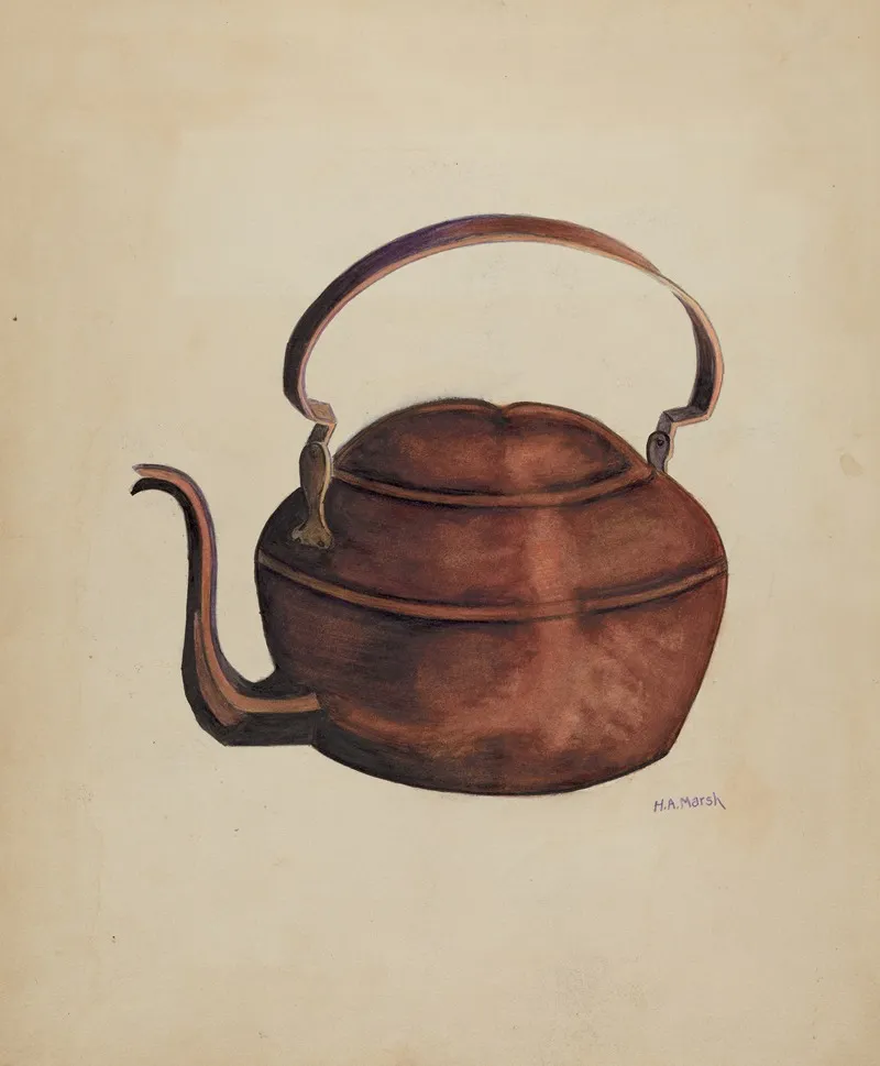 Tea Kettle 6 by Herbert Marsh - Canvas Print