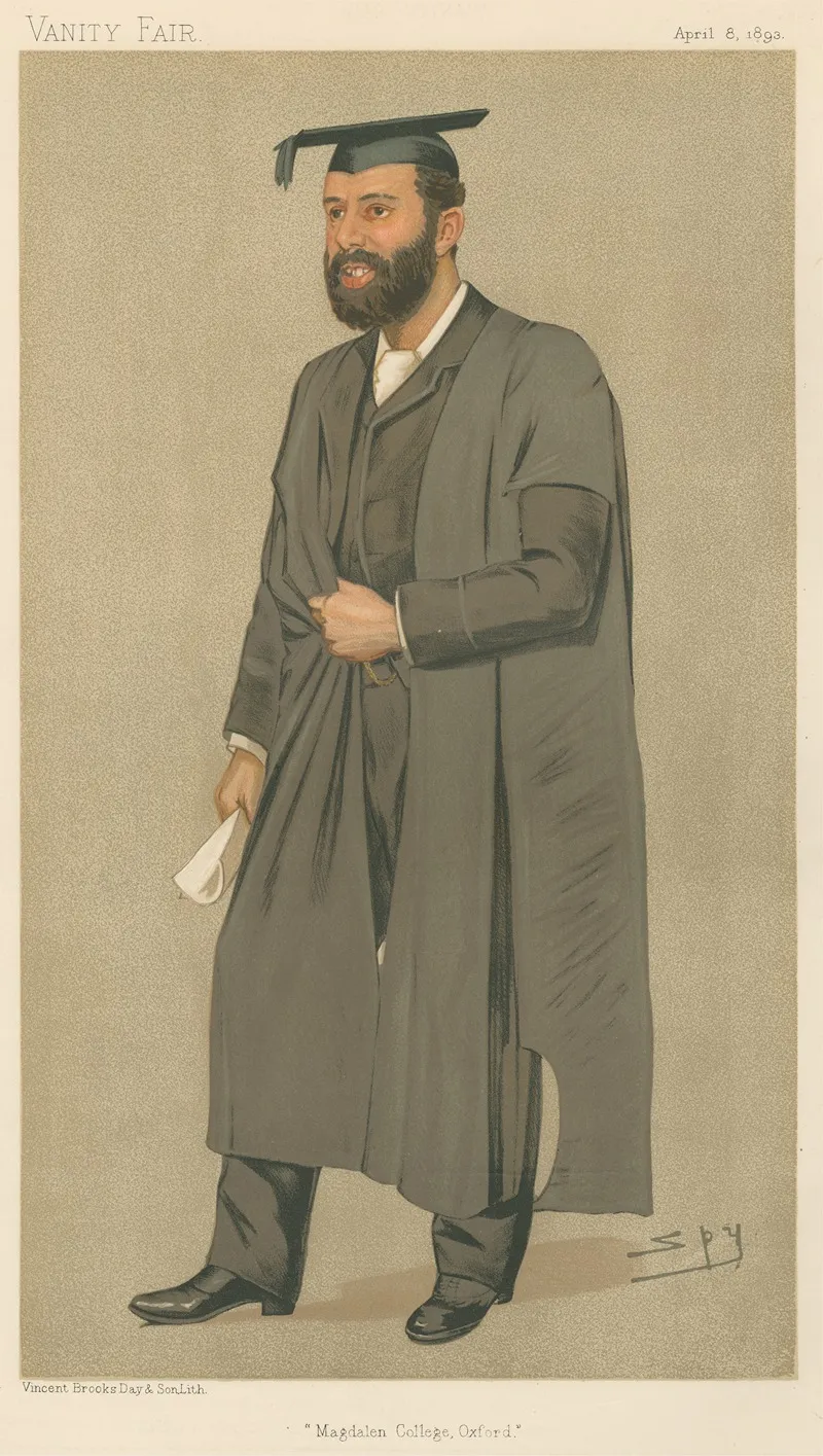 Teachers And Headmasters Magdelen College Mr Thomas Herbert Warren April 8 1893 by Leslie Matthew Ward - Canvas Print