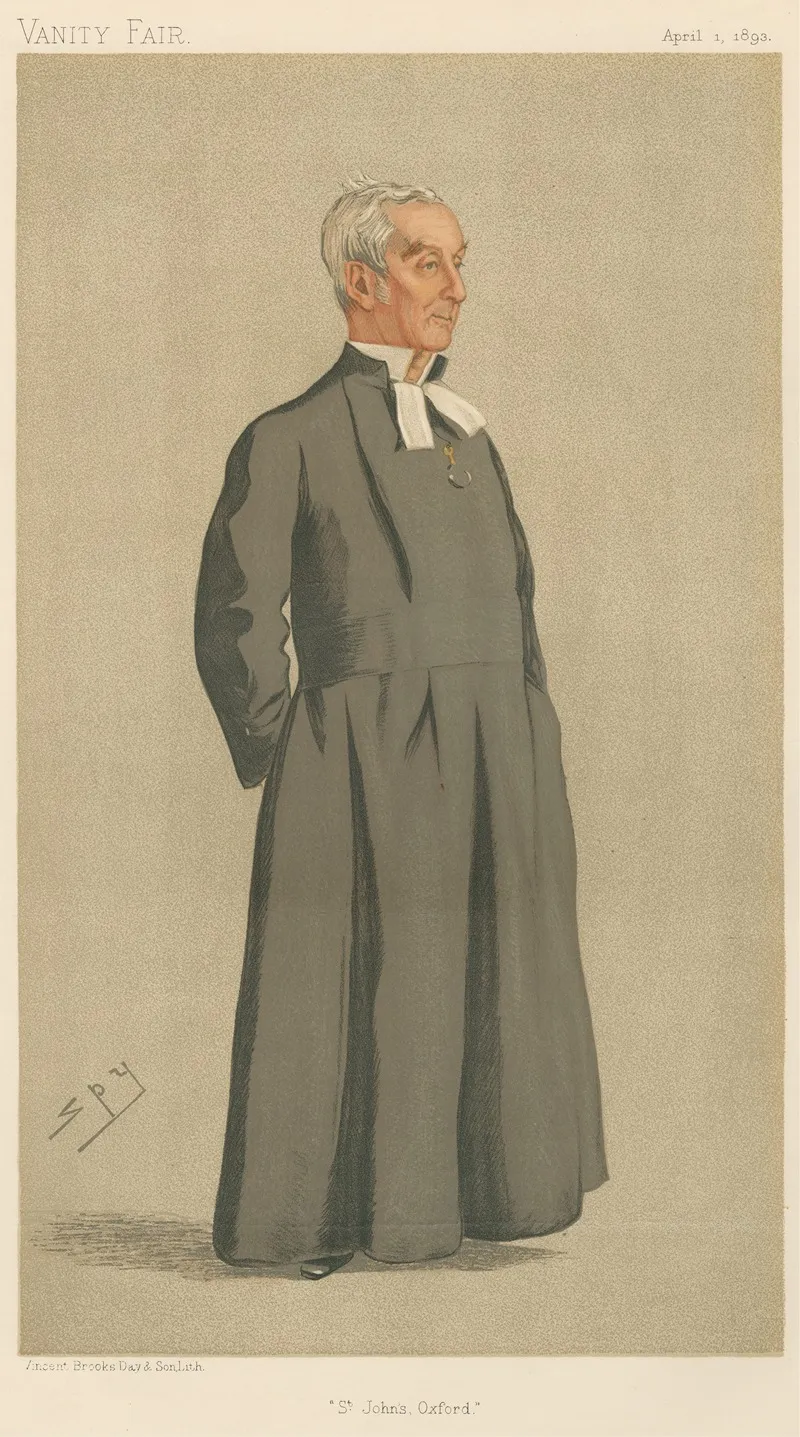 Teachers And Headmasters St Johns Oxford The President Of St Johns College Oxford Dr J Bellamy April 1 1893 by Leslie Matthew Ward - Canvas Print