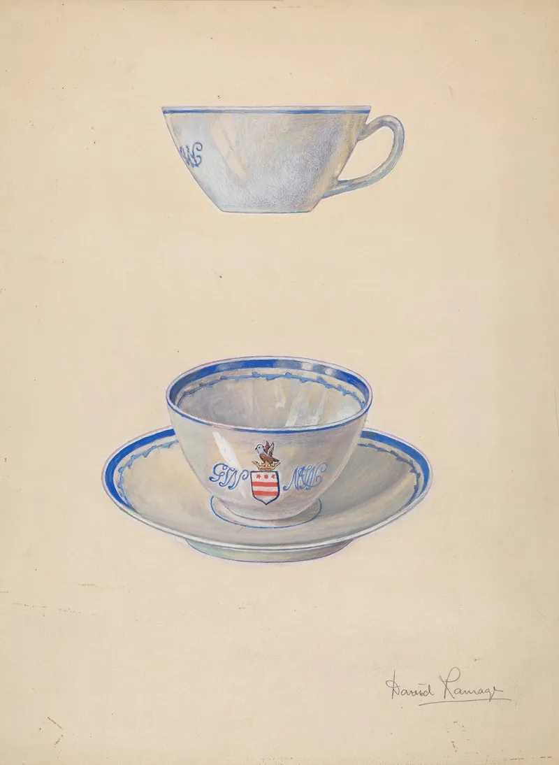 Teacup And Saucer by David Ramage - Canvas Print