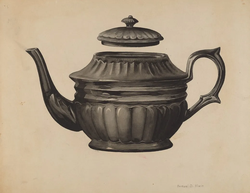 Teapot 34 by Samuel O. Klein - Canvas Print