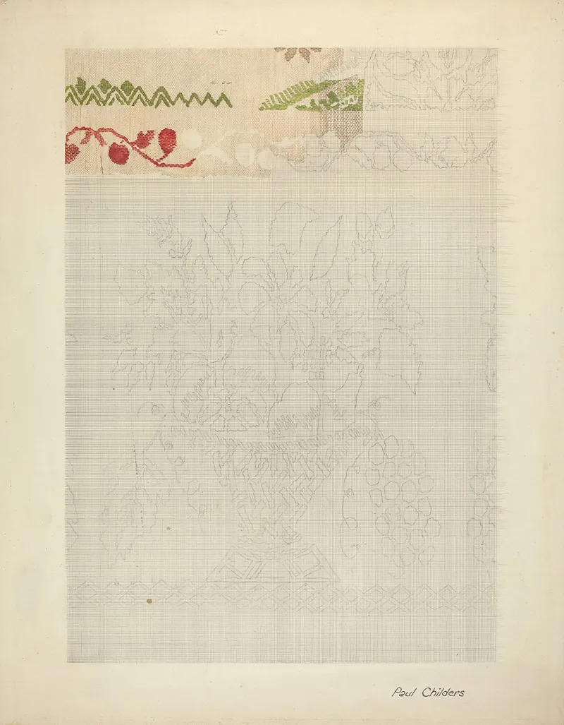Technique Demo Jacquard Coverlet by William Paul Childers - Canvas Print