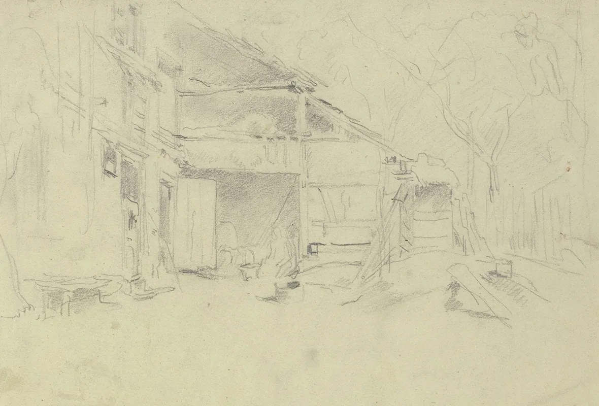 Teilansicht Eines Bauernhauses Mit Vorgebautem Stall by Anton Burger - Canvas Print