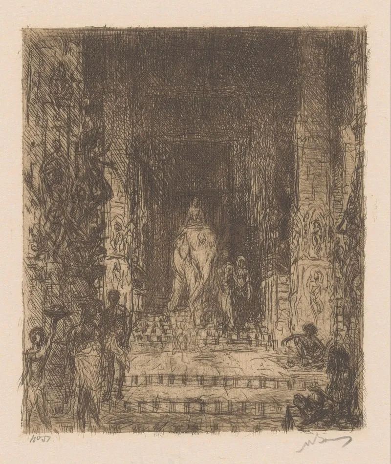 Tempelolifant In Madurai by Marius Bauer - Canvas Print