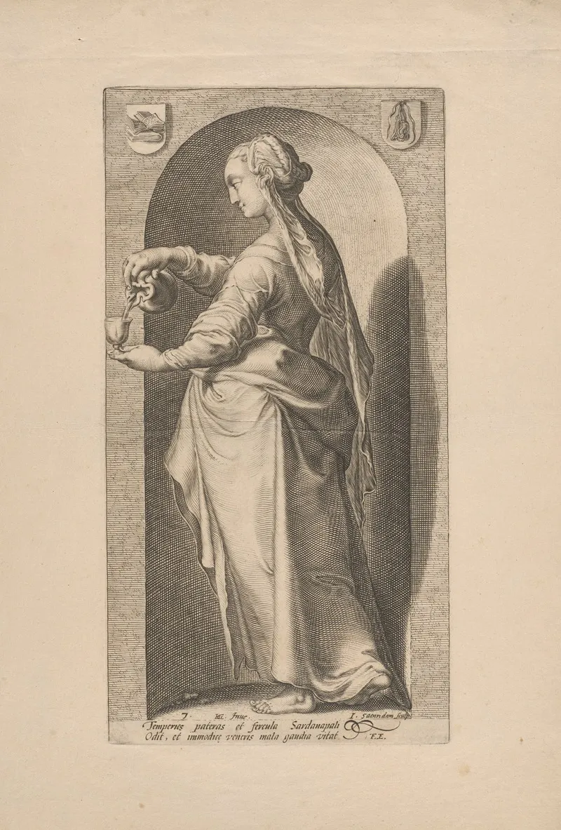 Temperance 5 by Hendrick Goltzius - Canvas Print