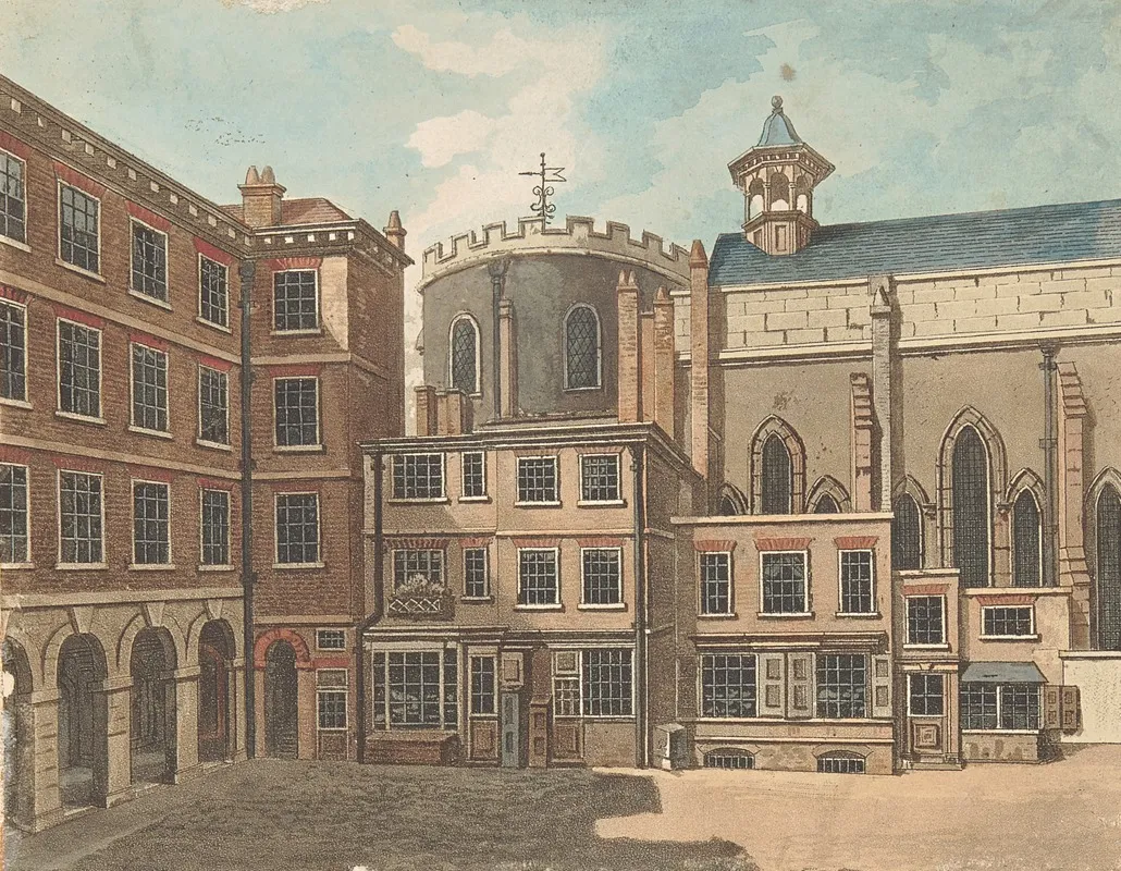 Temple Church by Samuel Ireland - Canvas Print