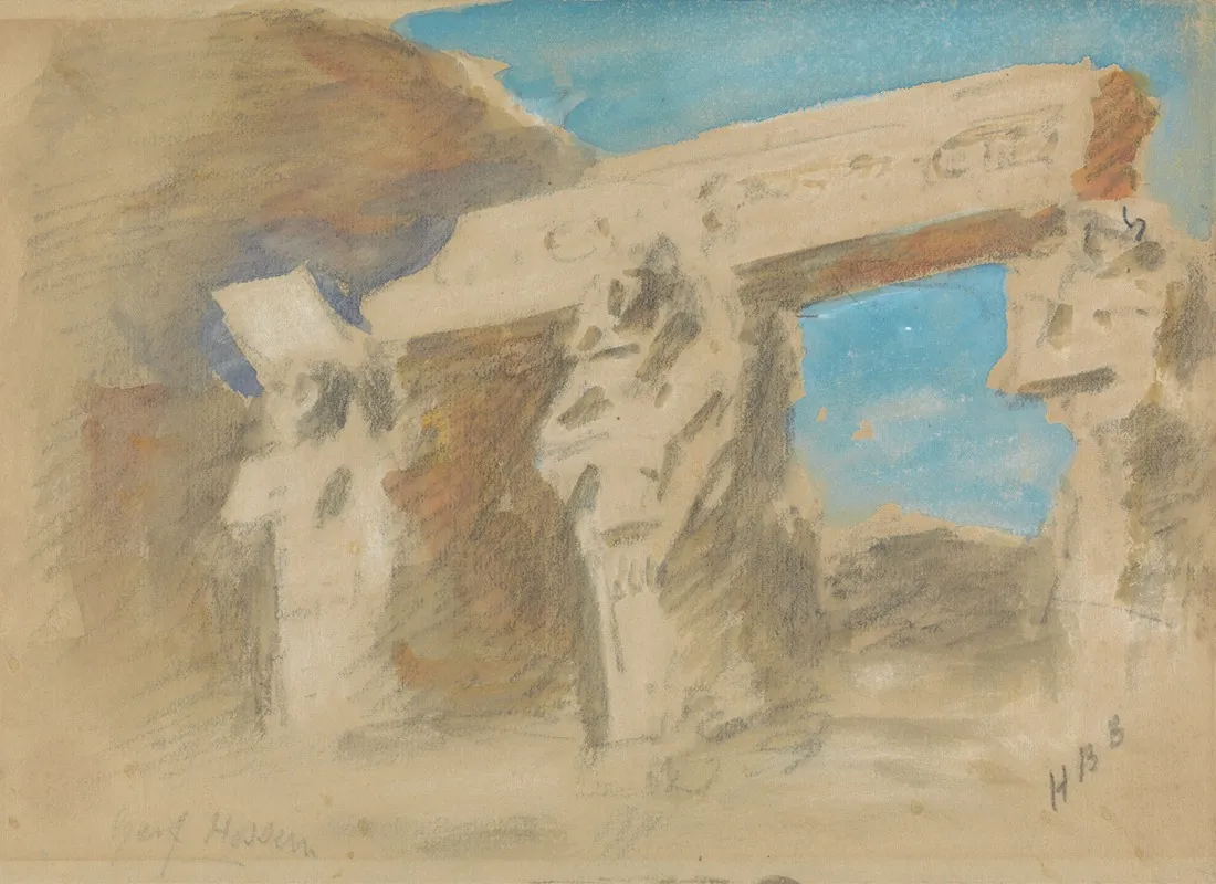 Temple Of Gerf Hussein by Hercules Brabazon Brabazon - Canvas Print