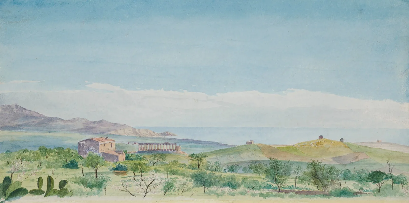 Temple Of Juno Agrigento by George Howard, 9th Earl Of Carlisle - Canvas Print