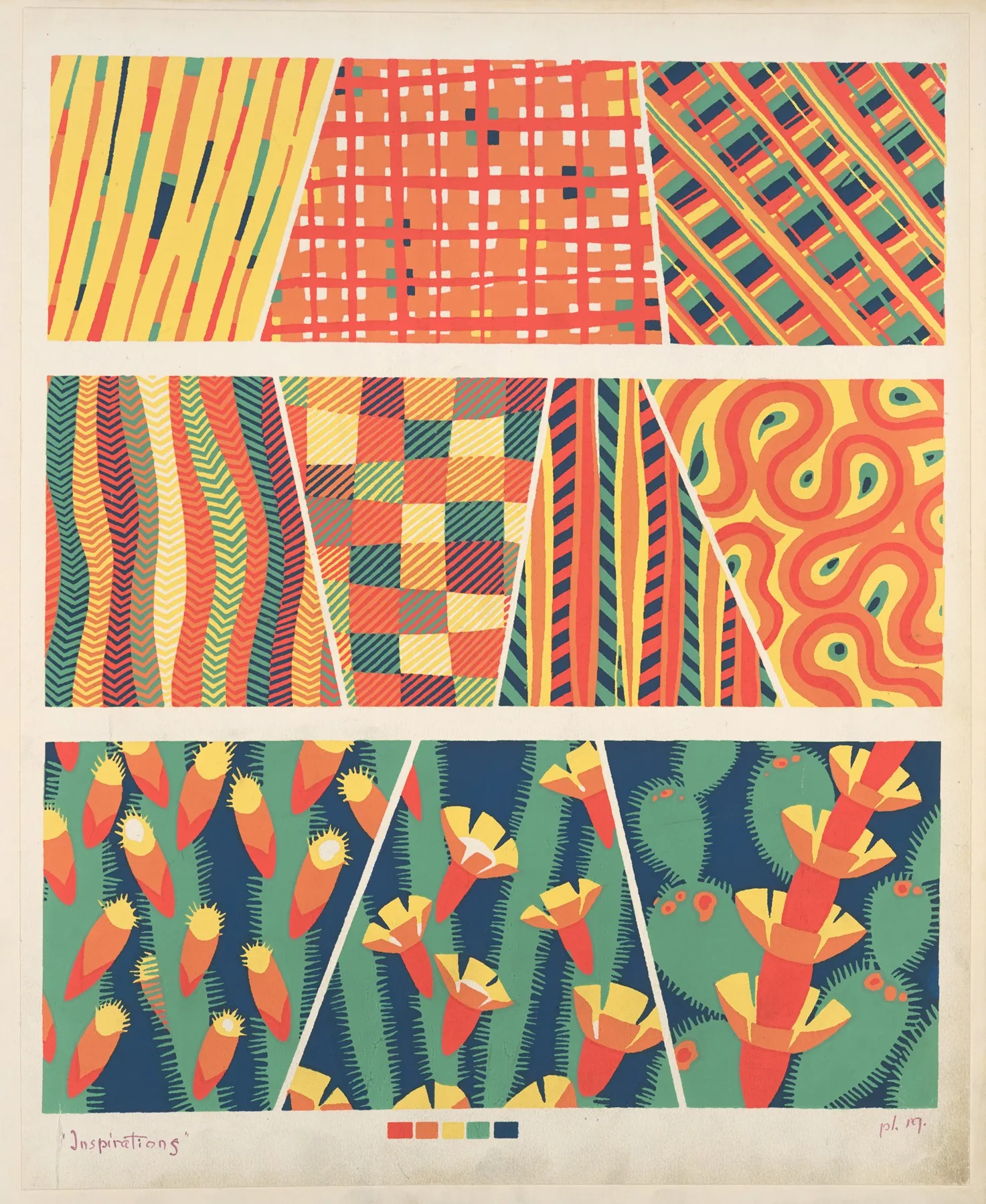 Ten Compositions Geometric And Plant Forms by André Durenceau - Canvas Print