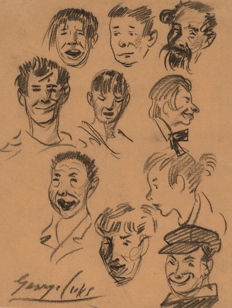 Ten Heads by George Luks - Canvas Print