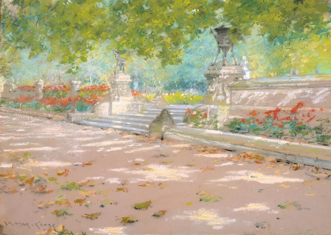 Terrace Prospect Park by William Merritt Chase - Canvas Print