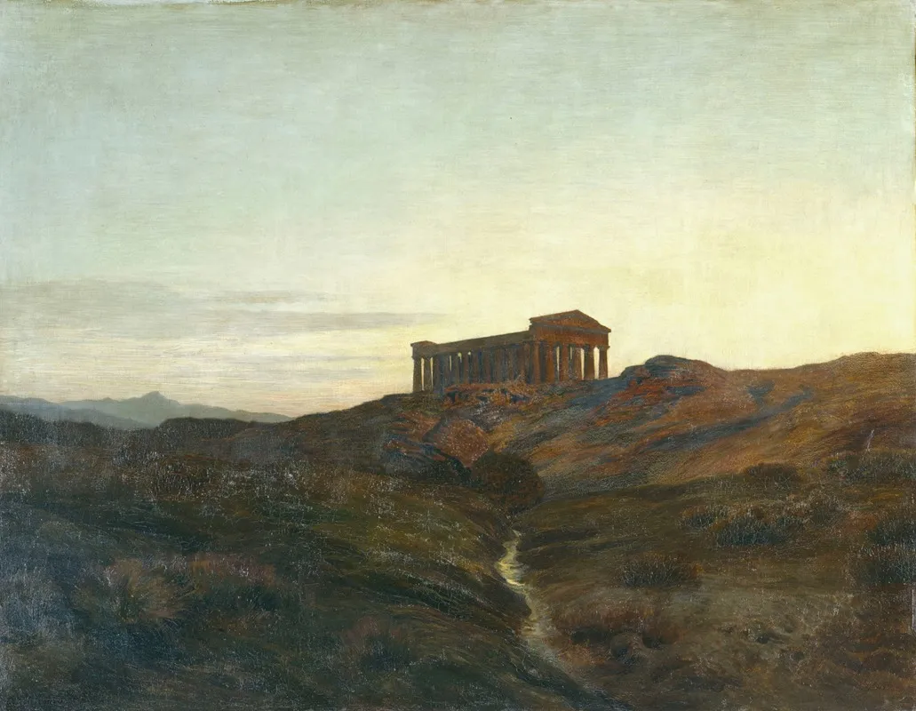 Terre Antique Le Temple by Émile-René Ménard - Canvas Print