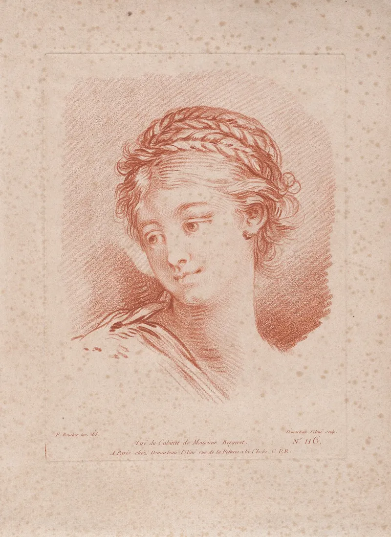 Tete De Femme 18 by Gilles Demarteau the Elder - Canvas Print