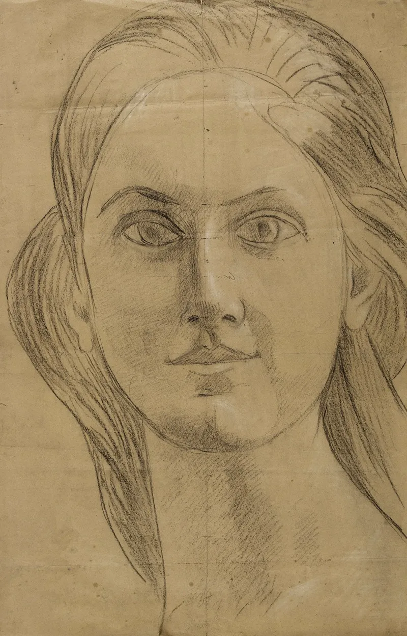 Tete De Femme Aux Cheveux Longs