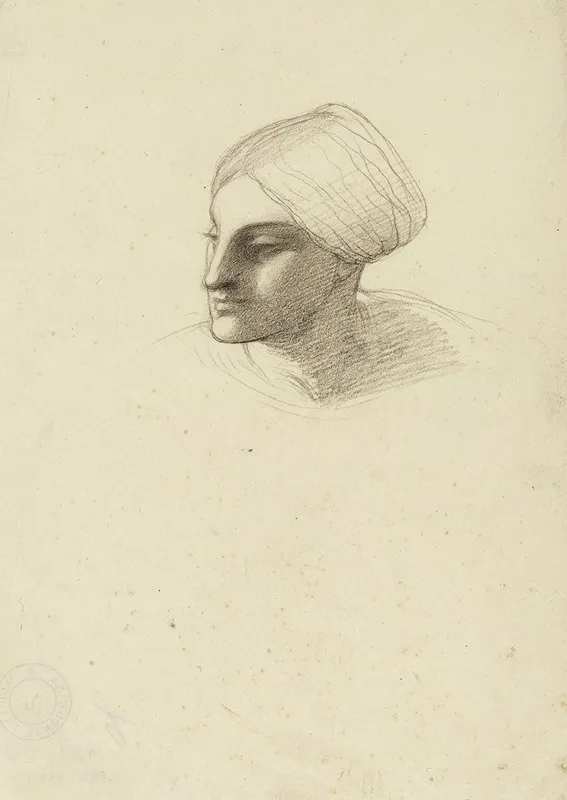 Tete De Femme De Trois Quarts A Gauche