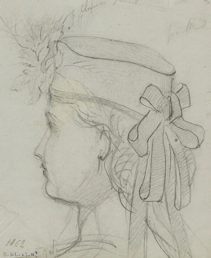 Tete De Femme Portant Un Chapeau by Anaïs Colin-Toudouze - Canvas Print