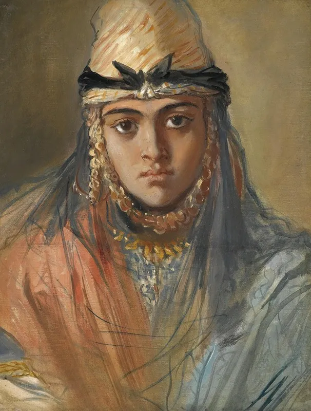 Tete De Jeune Algerienne Juive by Théodore Chassériau - Canvas Print