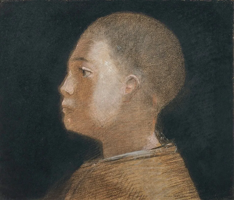 Tete De Jeune Garcon by Odilon Redon - Canvas Print