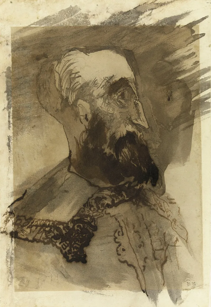 Tete Dhomme Barbu 2 by Victor Hugo - Canvas Print