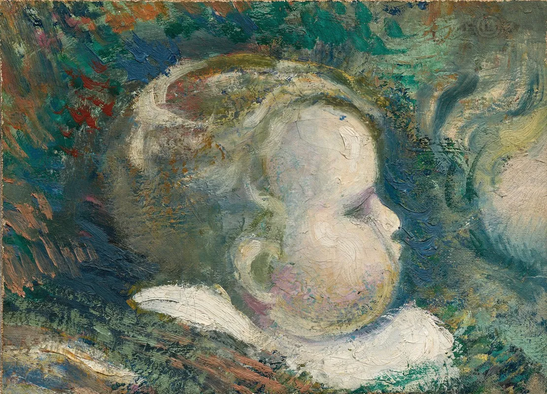 Tete Du Petit Pierre Nouveau Ne by Georges Lemmen - Canvas Print