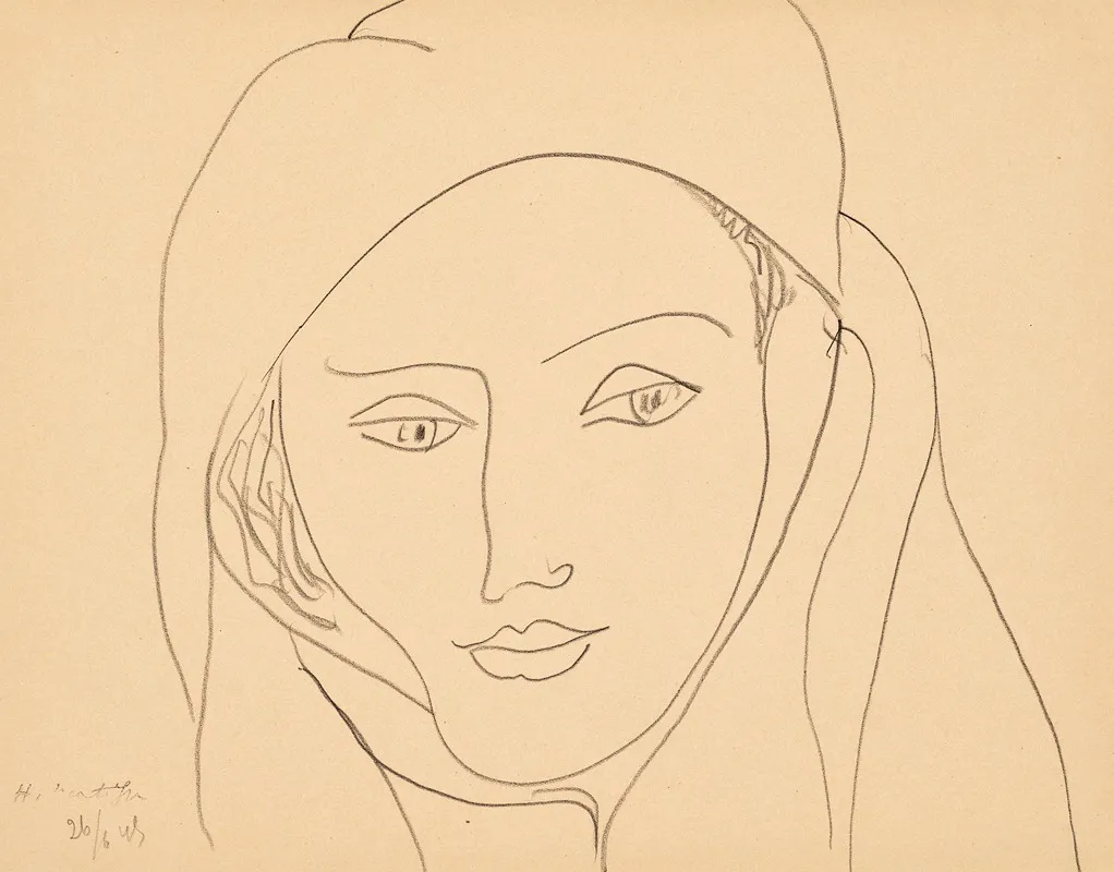 Tete Voilee 2 by Henri Matisse - Canvas Print