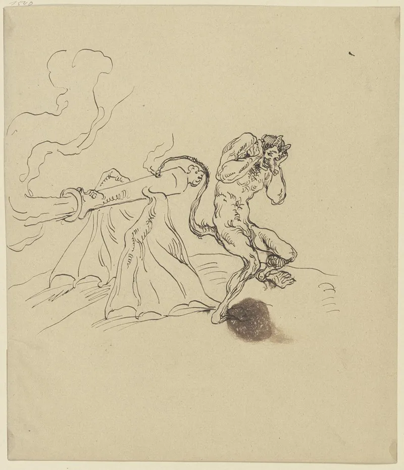 Teufel Eine Kanone Abfeuernd