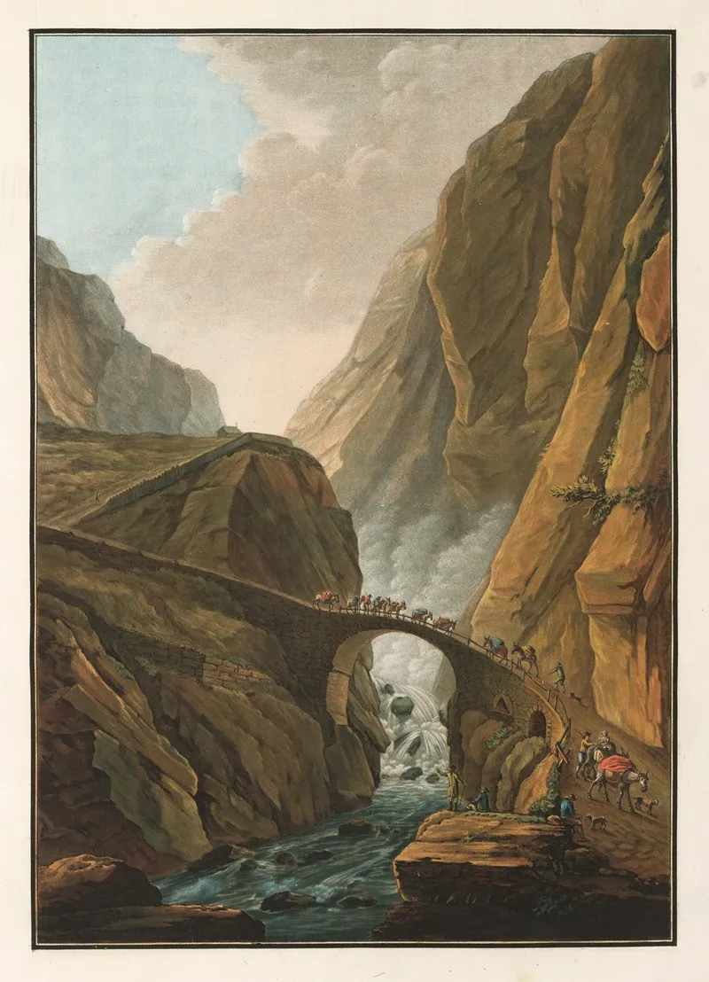 Teufelsbrucke by Caspar Wolf - Canvas Print