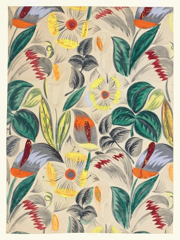 Textile Design Tropical Flowers Ii