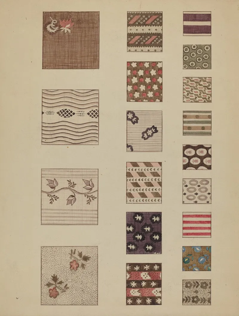 Textiles From Quilt by Millia Davenport - Canvas Print