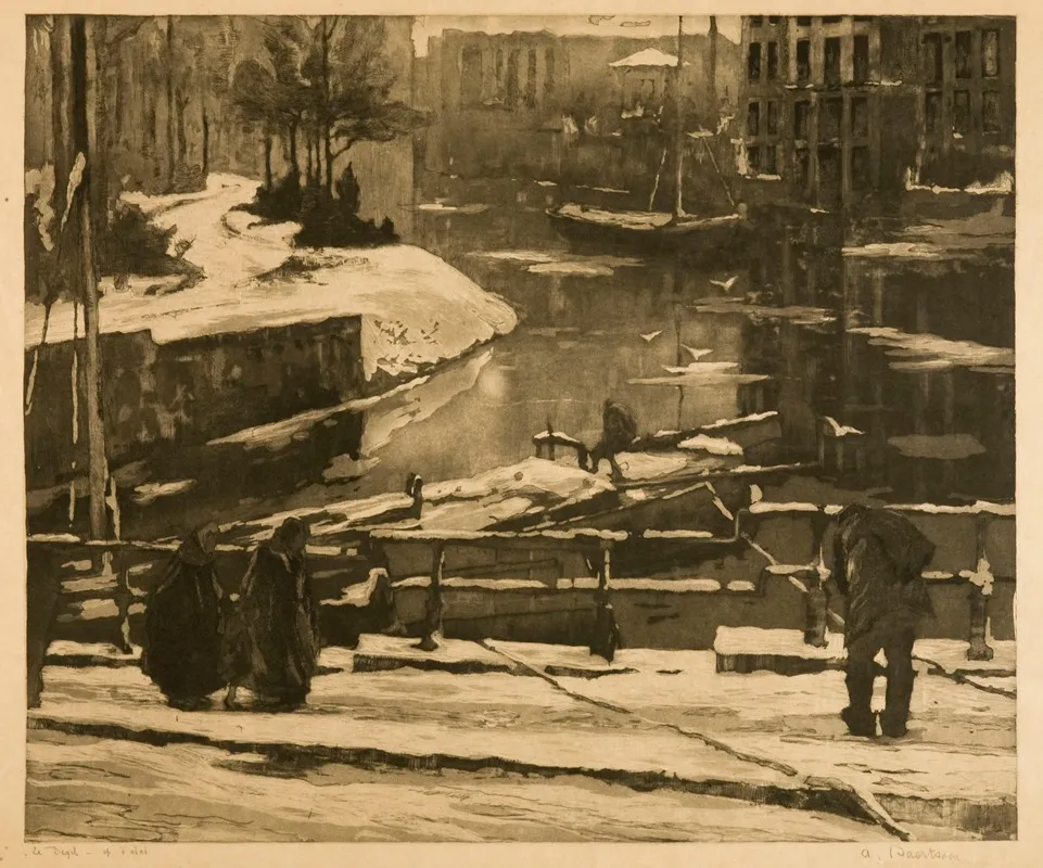 Thaw In Ghent 2 by Albert Baertsoen - Canvas Print