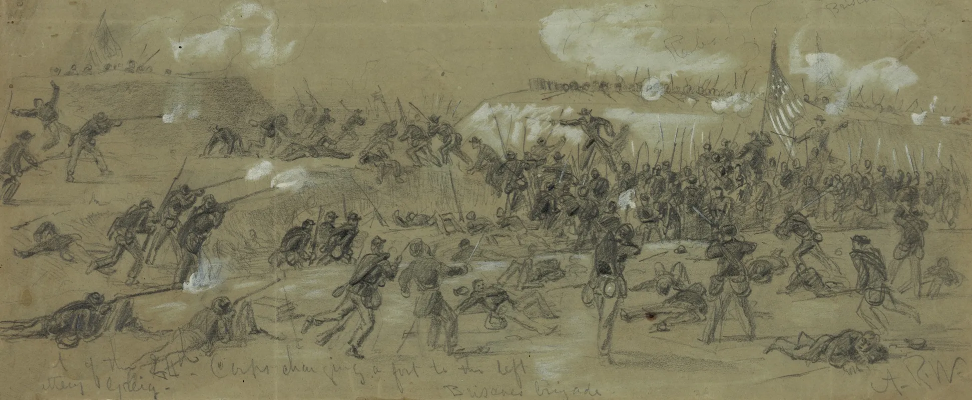 The 24th Corps Charging A Fort To The Left