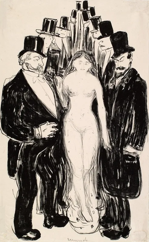 The Alley by Edvard Munch - Canvas Print