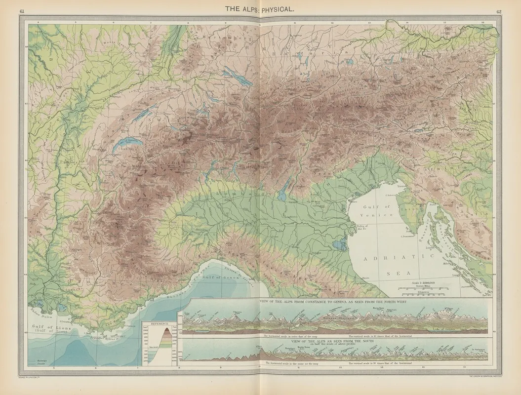 The Alps Physical by Amalgamated Press - Canvas Print