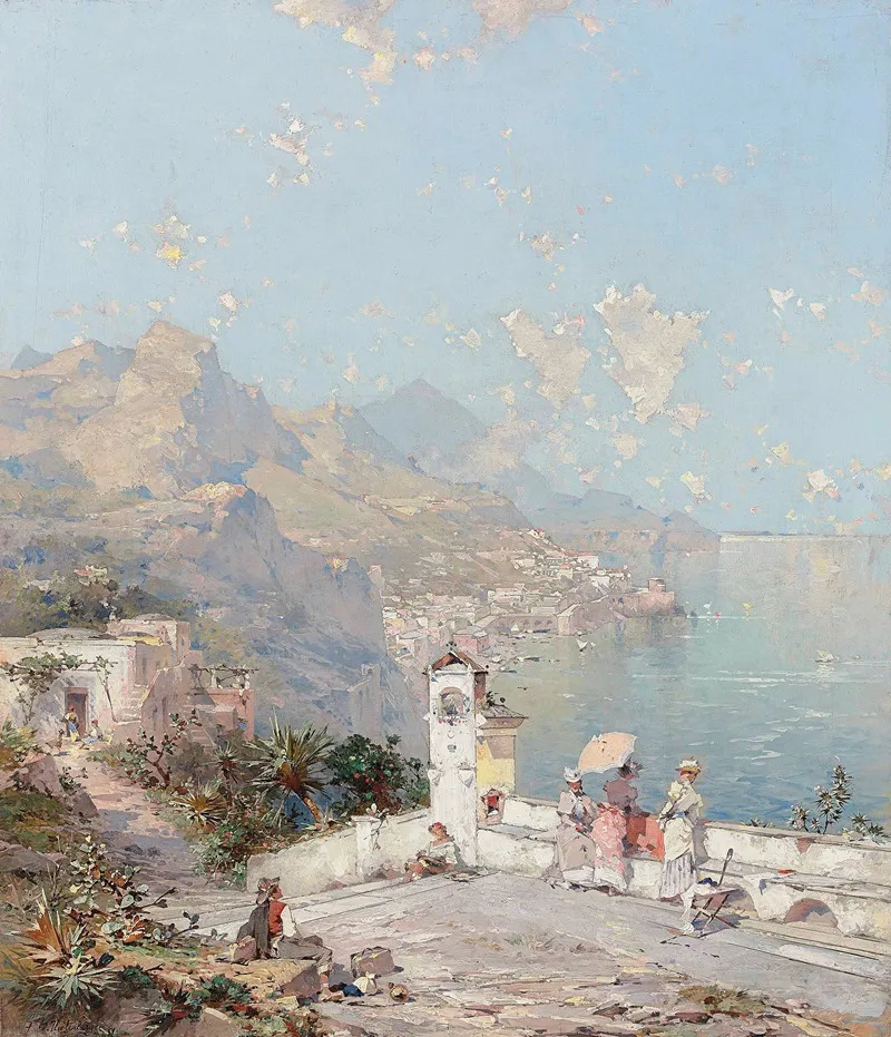 The Amalfi Coast 2 by Franz Richard Unterberger - Canvas Print