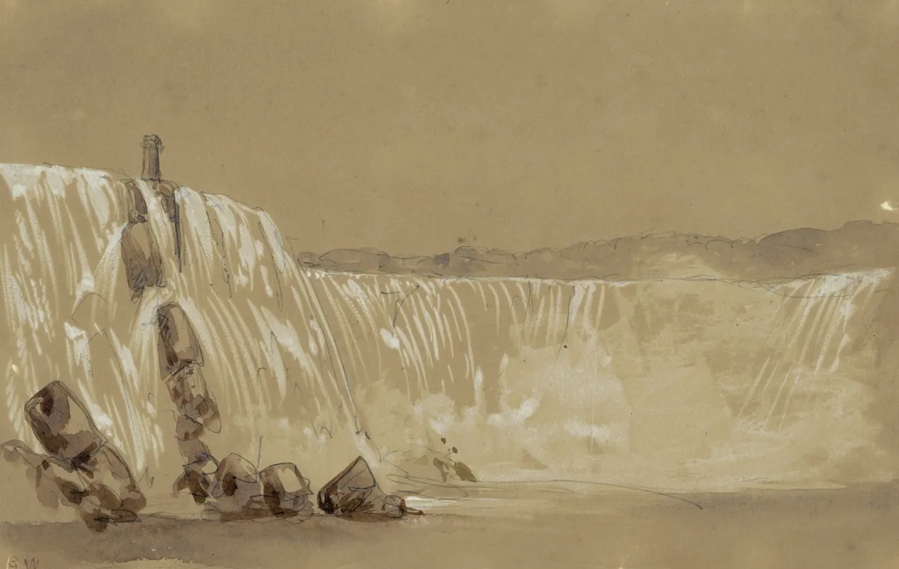 The American Falls Niagara From The Steamboat by George Wallis - Canvas Print