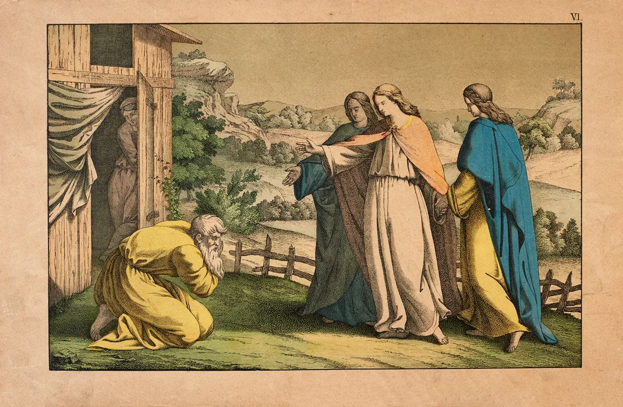 The Angel Announces To Abraham by Theodor Eckardt - Canvas Print