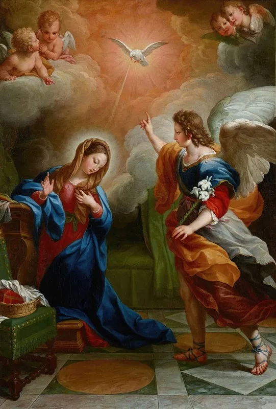 The Annunciation 2 by Agostino Masucci - Canvas Print