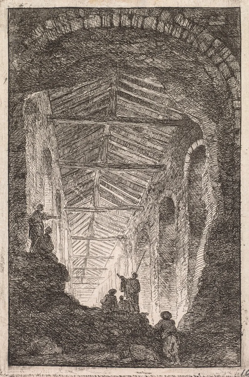 The Antique Gallery by Hubert Robert - Canvas Print