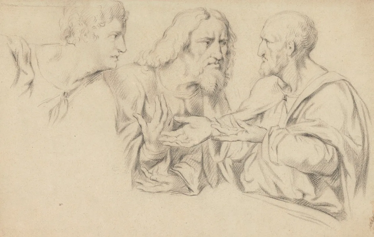 The Apostles Matthew Simon And Taddeus by Jean Antoine Verschaeren - Canvas Print